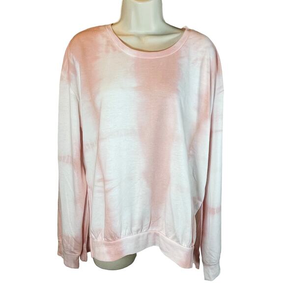 Max Studio Performance Pink Tie Dye Sweat Shirt, Size Large - Picture 1 of 7